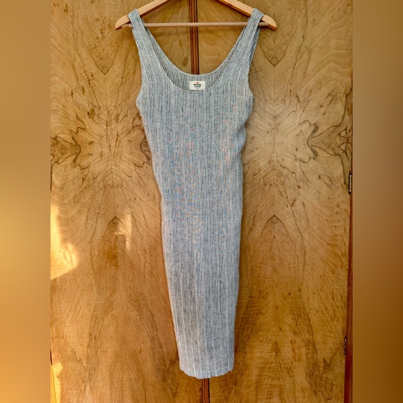 Marine Layer Brea Tie Front Linen Stripe Dress - Picture 6 of 9